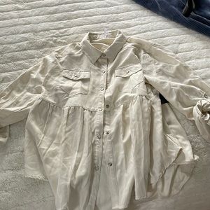 JW white button up top